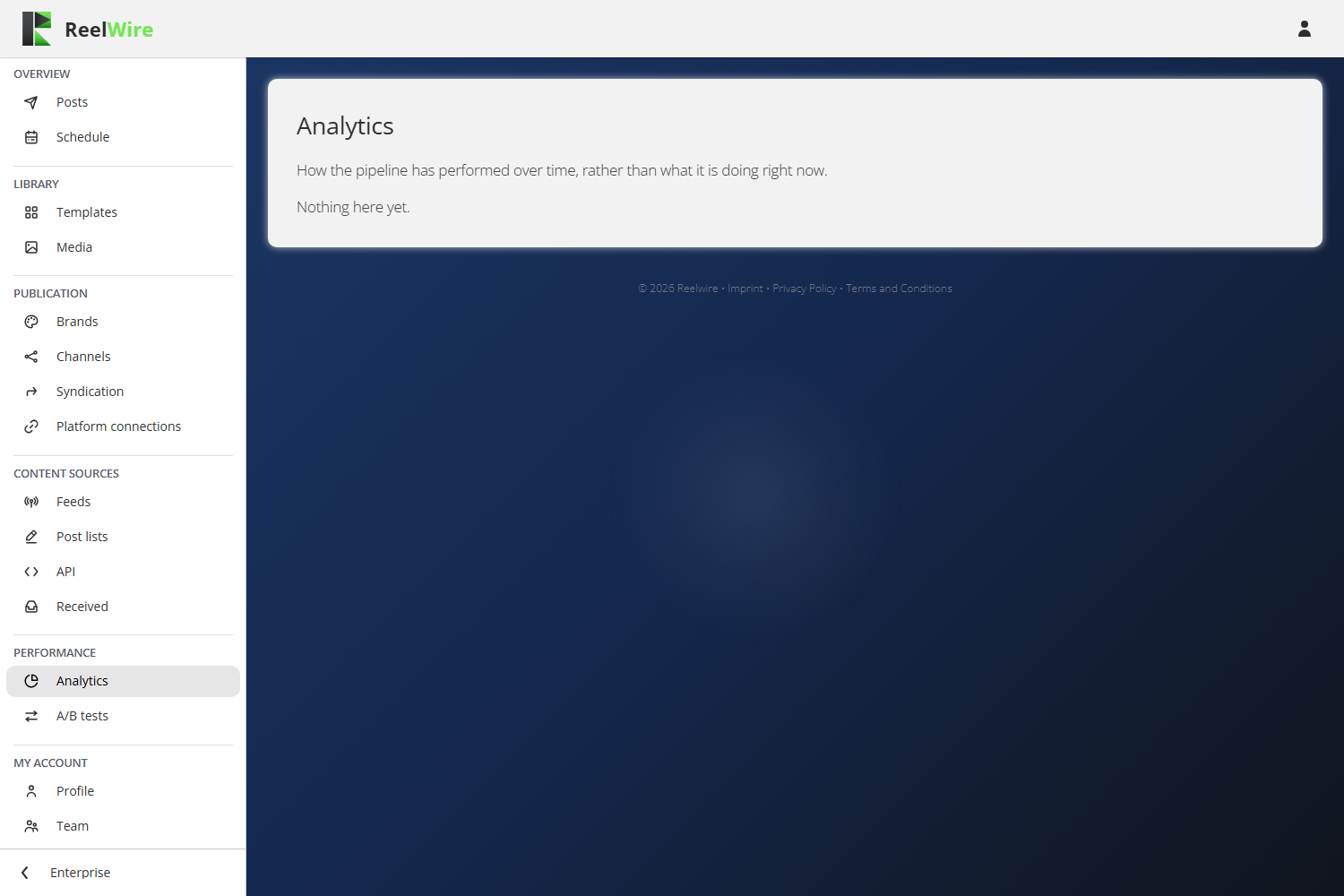 The Analytics screen