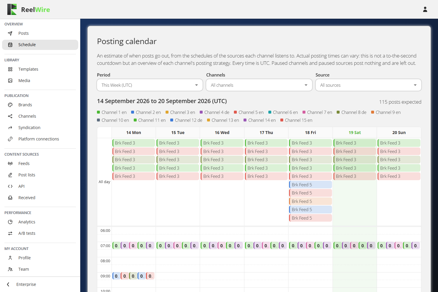The posting calendar